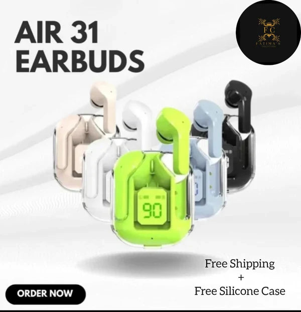 Air31 Earbuds Wireless Crystal Transparent Body ( Random Color )
